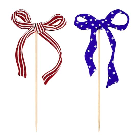 Red, White & Blue Bow Toppers, 12ct. by Makery™